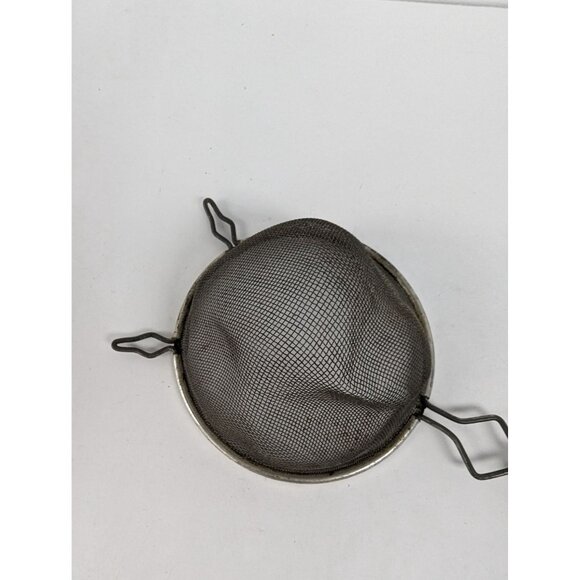 Vintage Ekco Red Wood Handle 11" Hand Held Sieve Strainer Screen Sifter - Picture 3 of 6